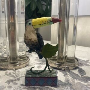 Jim Shore Toucan Bird Figurine in Yellow, Red and Blue